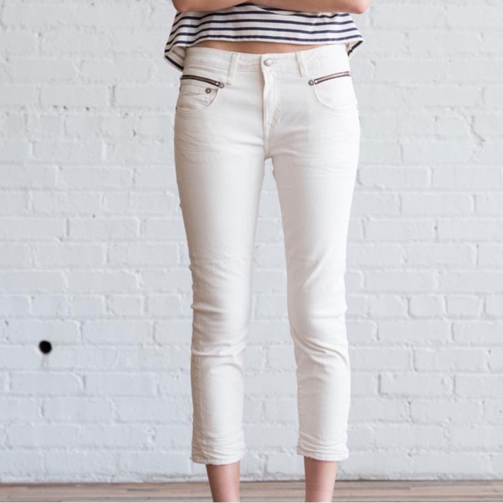 R13 Biker Boy with zippers White Riot